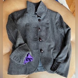 J. Crew Bella herringbone wool blazer sz8 gray